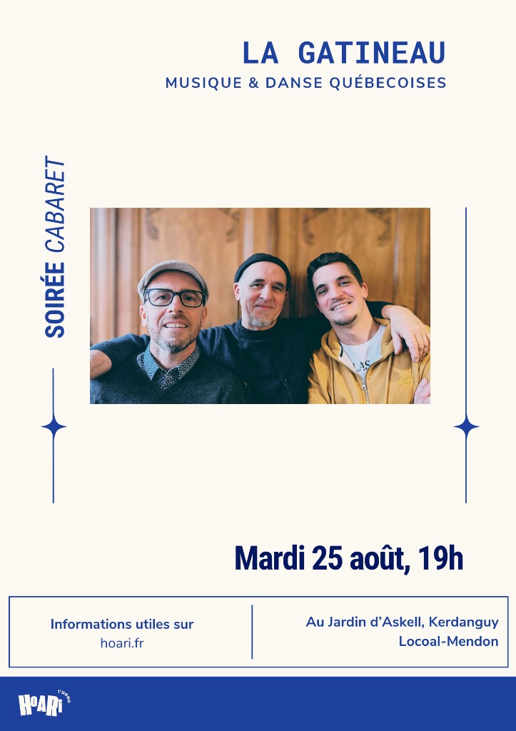 La Gatineau — soirée cabaret, mardi 25 août à 19 h, Jardin d'Askell, Kerdanguy, Locoal-Mendon